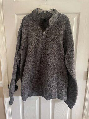 Men's Eddie Bauer 1/4 Snap Up Pull Over Fleece Sweater XL Excellent